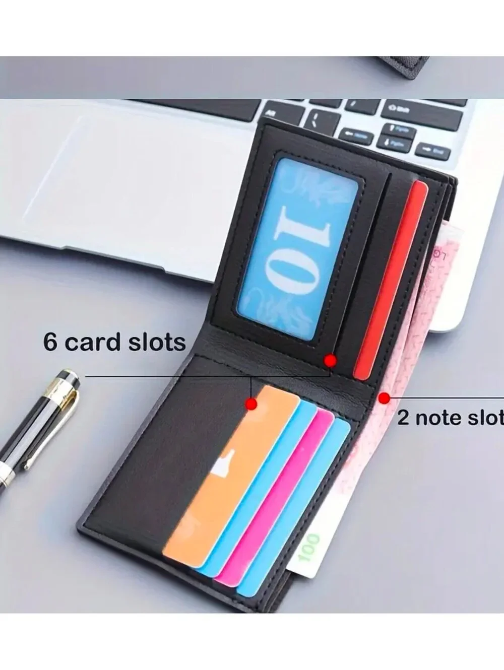 New - Simple & Stylish Faux Leather Wallet with Multiple Card Slots